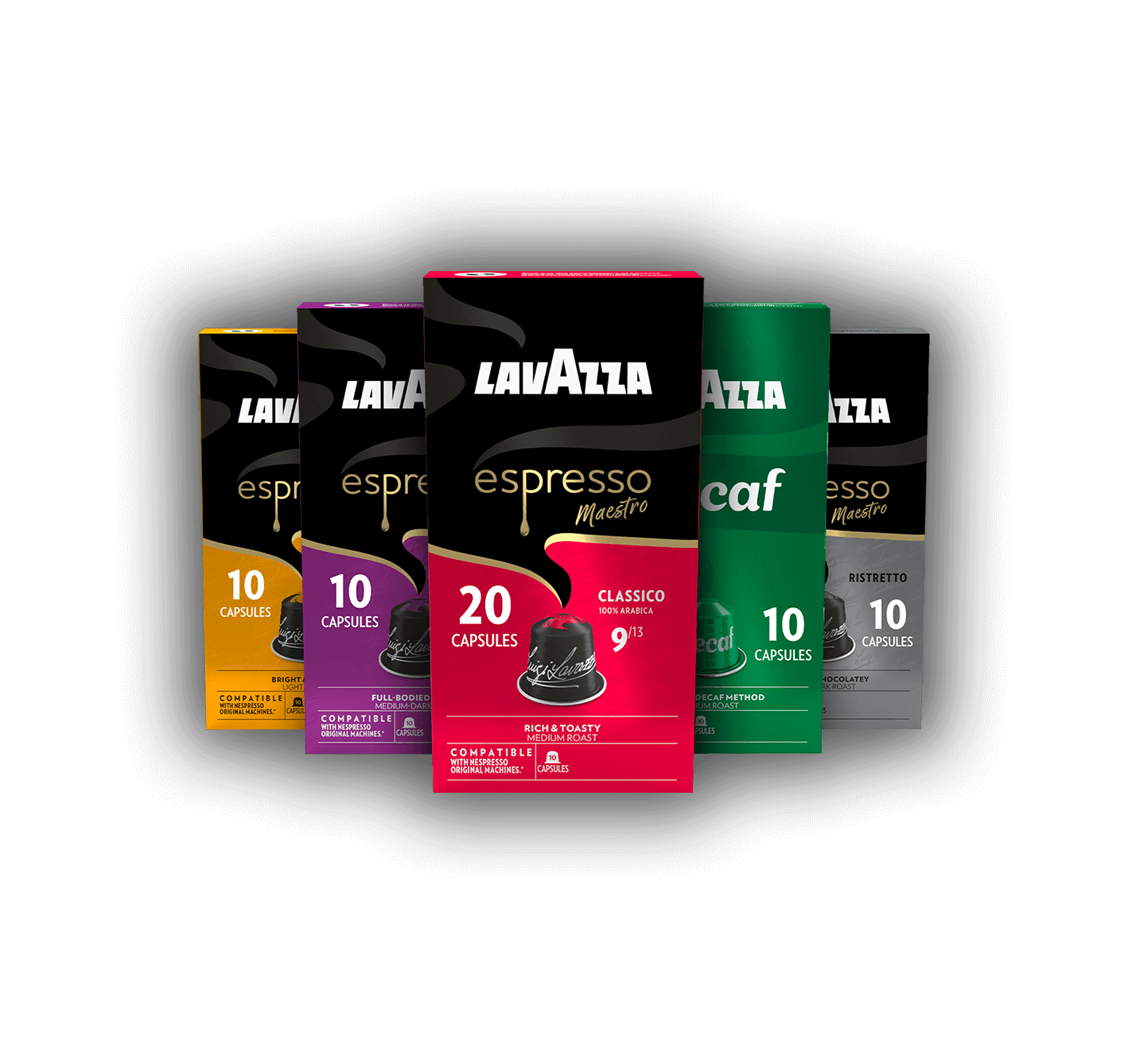 Variety pack of capsules compatible with Nespresso® machines